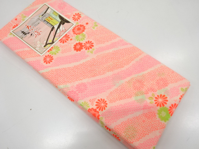 アンティーク　疋田に菊模様　長襦袢地反物